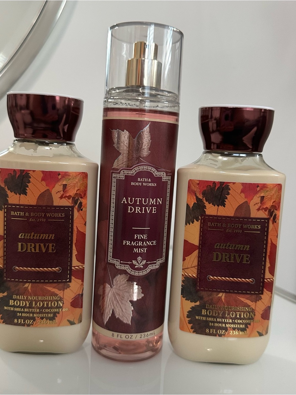 Bath & Body Works Autumn Drive Lotion x 2 & Mist 8 oz Set